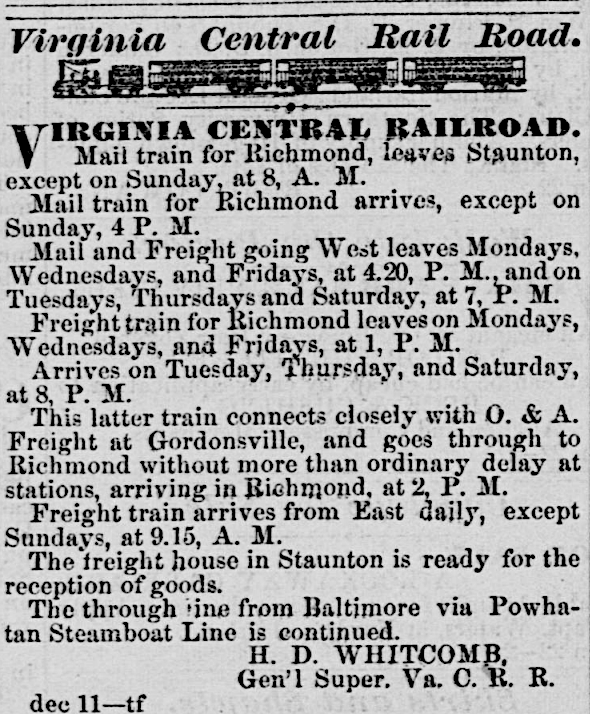 workers digging from the two sides of the Blue Ridge Tunnel finally met on December 29, 1857