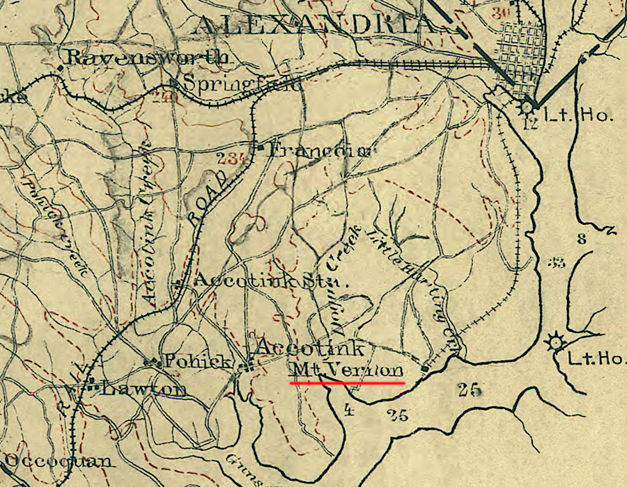the Alexandria and Fairfax Passenger Railway reached Mount Vernon in 1892, creating a turnaround there which still survives