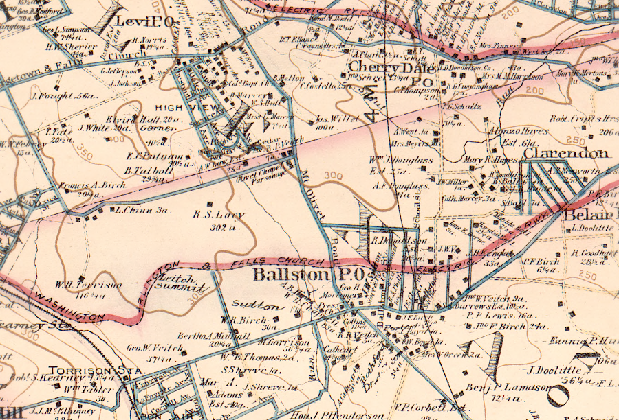 the Washington, Arlington & Falls Church Railway was consolidated with the Washington, Alexandria, & Mt. Vernon Electric Railway between 1913-1927