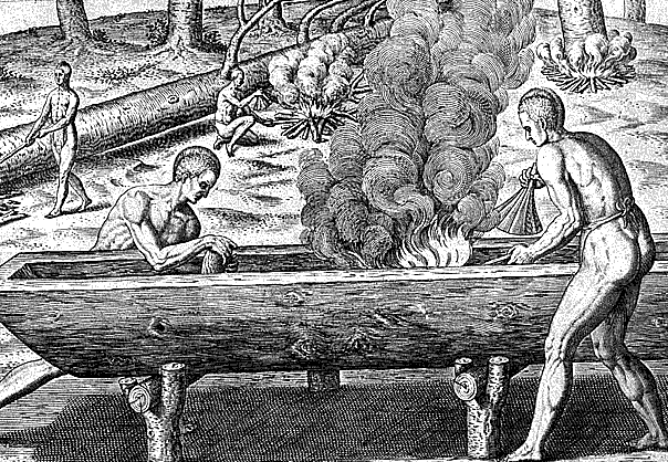 Algonquian canoe construction