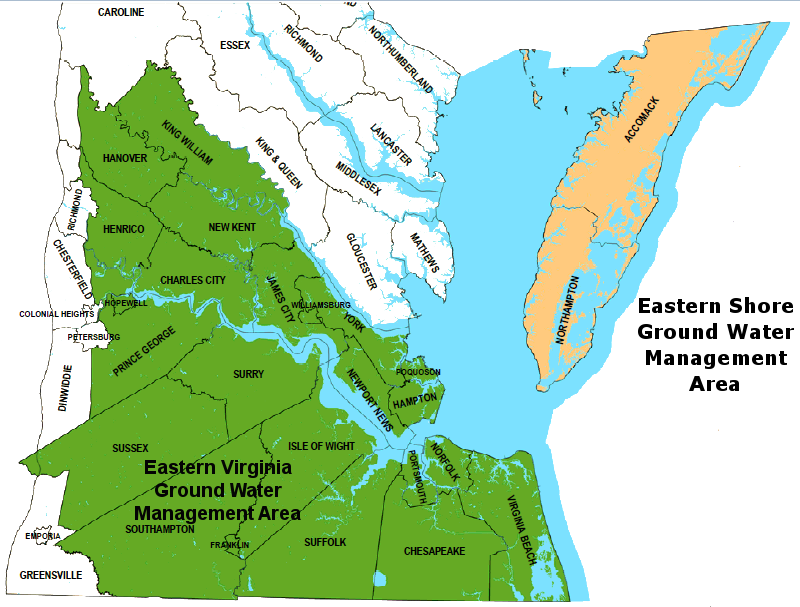 prior to 2014, the Eastern Virginia Ground Water Management Area was limited to the southern portion of the Coastal Plain