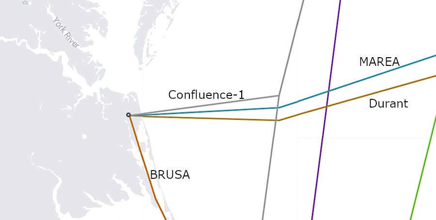 most subsea cables on the Atlantic Ocean coastline line in New Jersey or New York, but in 2025 four landed at Virginia Beach