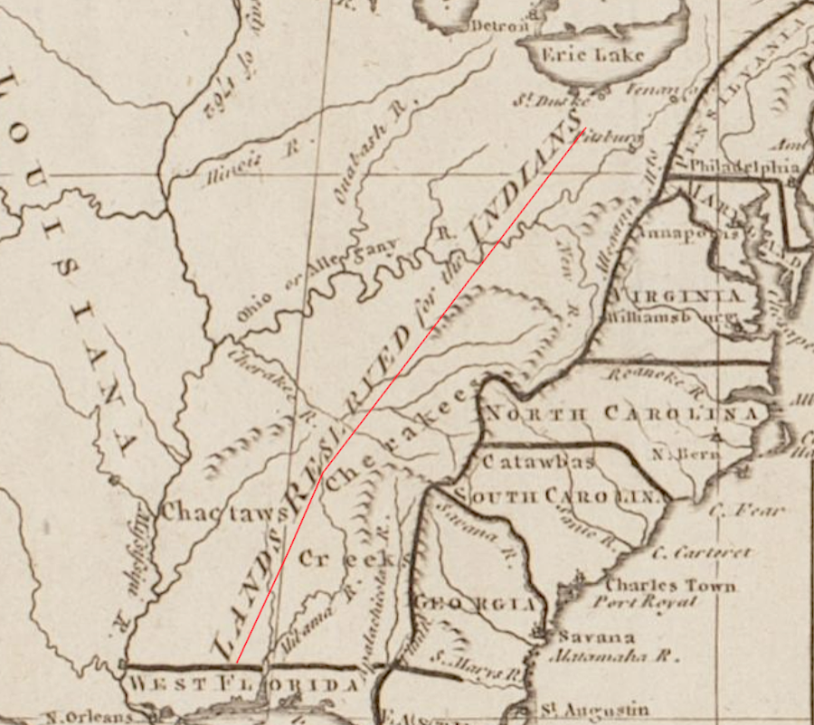 lands west of the Proclamation of 1763 line were reserved for the Native Americans