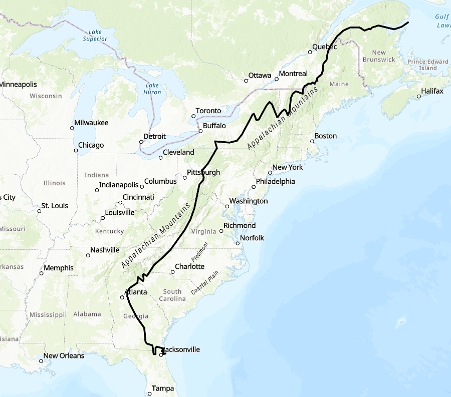 the Proclamation of 1763 defined a line restricting settlement from Canada to Florida