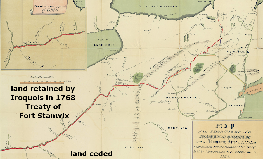 the Iroquois cession of land claims in the 1768 Treaty of Fort Stanwix extended to the Mississippi River