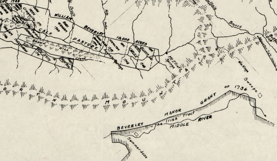William Beverley acquired land on the Little Calfpasture River