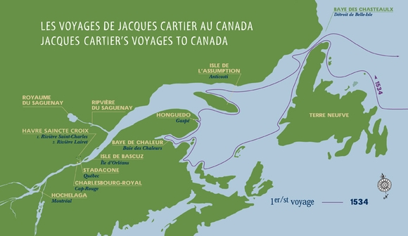 Jacques Cartier completed three trips to North America over 40 years before England tried to plant a colony there