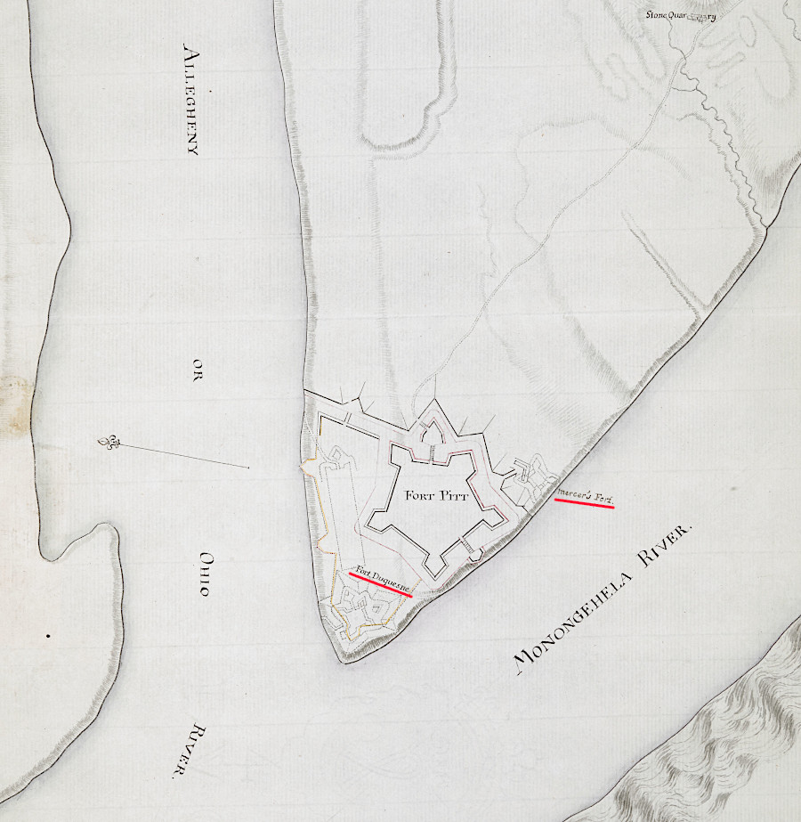 Fort Pitt was far larger than its predecessors, Fort Duquesne and Fort Mercer
