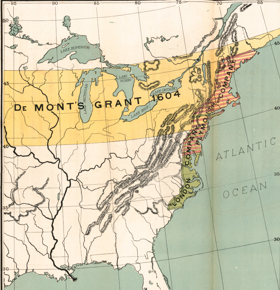 if the French had won the French and Indian War in 1763, the 1604 grant to de Monts might have shaped the boundaries of the United States