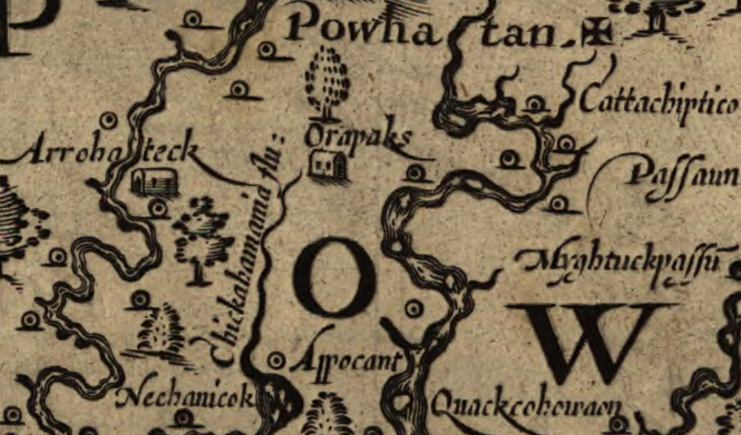 John Smith explored and mapped the Chickahominy and Pamunkey rivers