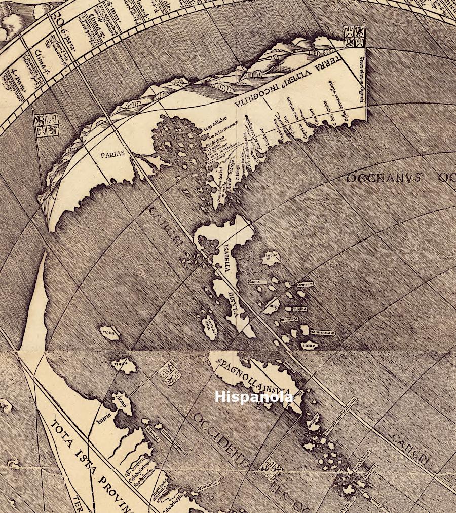 the eastern edge of North America, including the latitudes of Virginia, was displayed on the first map to use America as a place name