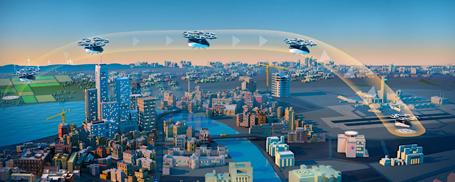 the Federal Aviation Administration (FAA) supported the development of electric-powered air taxis flying from vertiport facilities