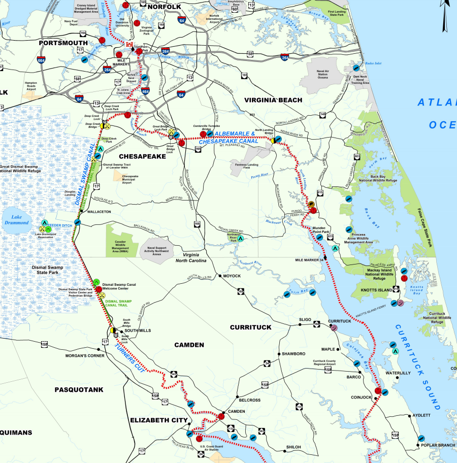 the Dismal Swamp Canal and the Albemarle and Chesapeake Canal competed with each other, but both are now owned by the Federal government