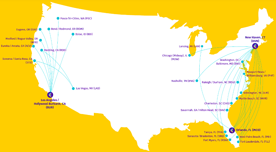 Avelo Airlines announced plans in 2022 to fly from Newport News/Williamsburg International Airport (PHF) to destinations in Florida