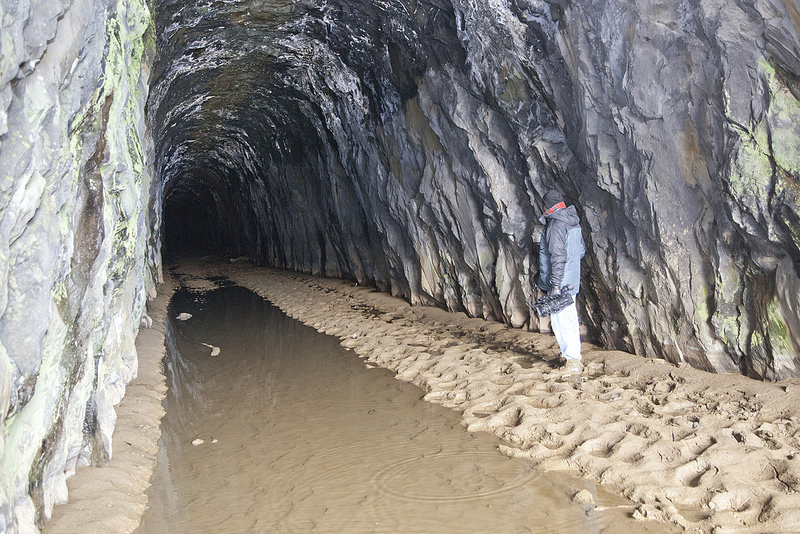 the 1858 tunnel was carved through greenstone with a semi-elliptical profile, to reduce the cost of excavating an oval ceiling