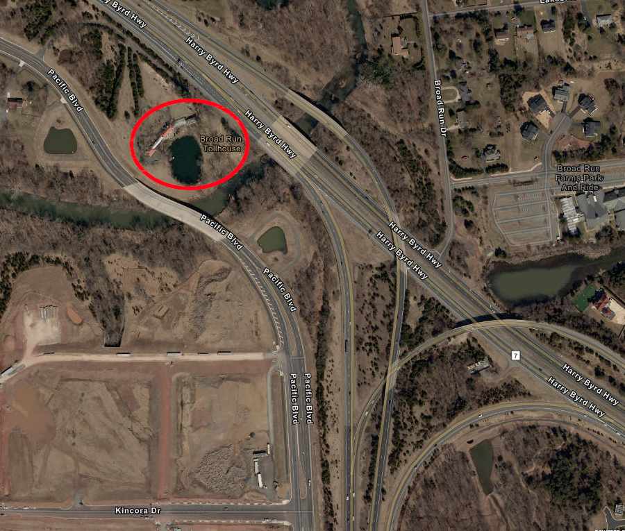 the toll house on the Leesburg Turnpike at the site of the Broad Run bridge still remains (as private property)