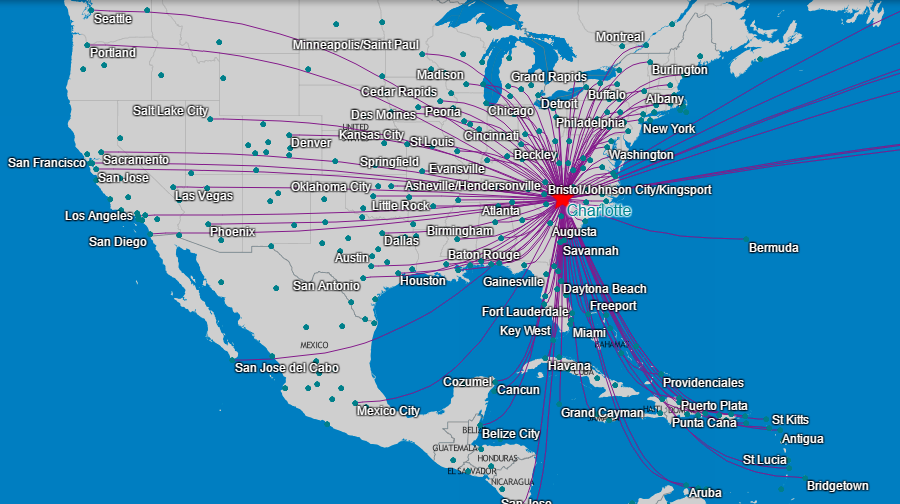 the 2016 switch to Charlotte Douglas International Airport (CLT) gave Shenandoah Valley Regional Airport (SHD) customers connections to 140 destinations