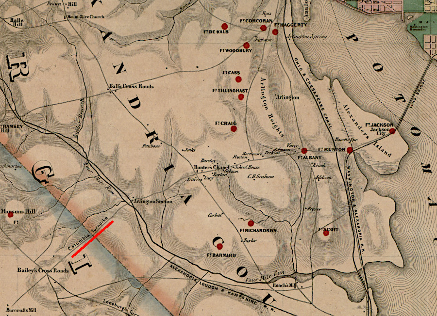 Columbia Pike in 1862