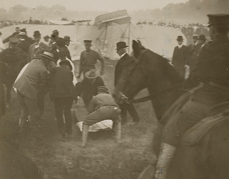 Lt. Thomas E. Selfridge died in the first fatal airplane crash, after a plane piloted by Orville Wright lost a propeller at Fort Myer (1908)