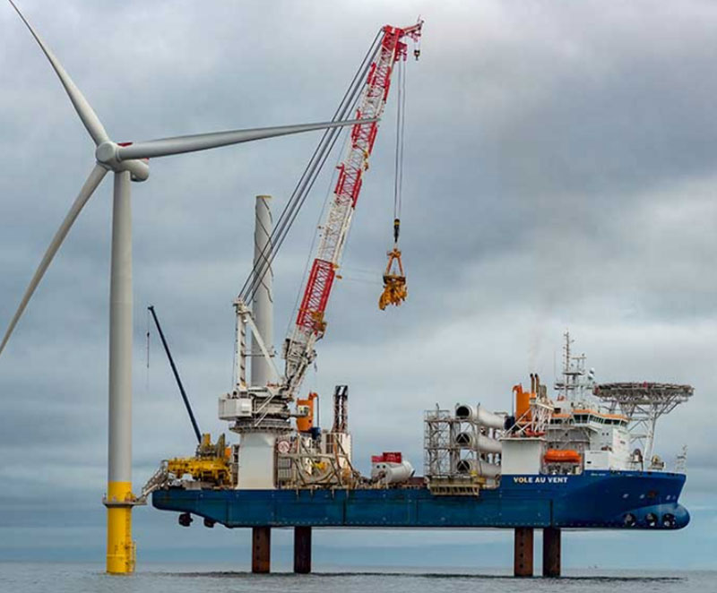 constructing the Coastal Virginia Offshore Wind project required transporting materials offshore from a shipping terminal in Hampton Roads