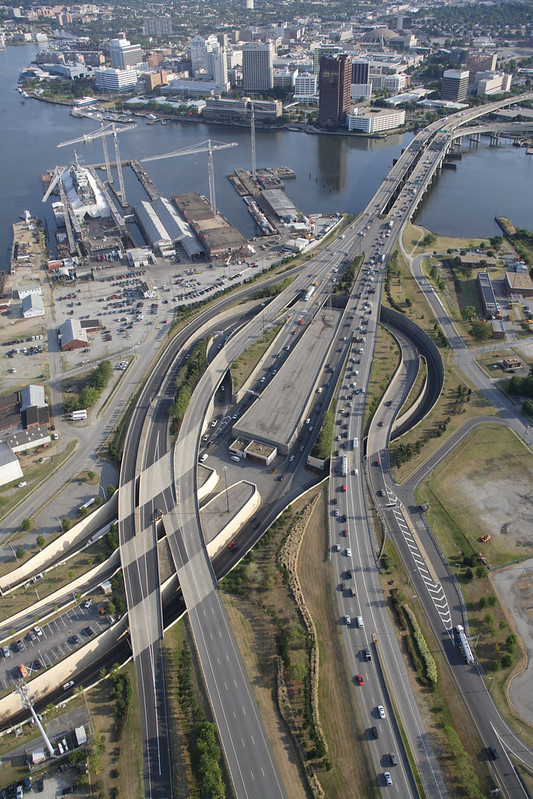 looking towards Norfolk across the Berkley Bridge, from eastern portal of Downtown Tunnel