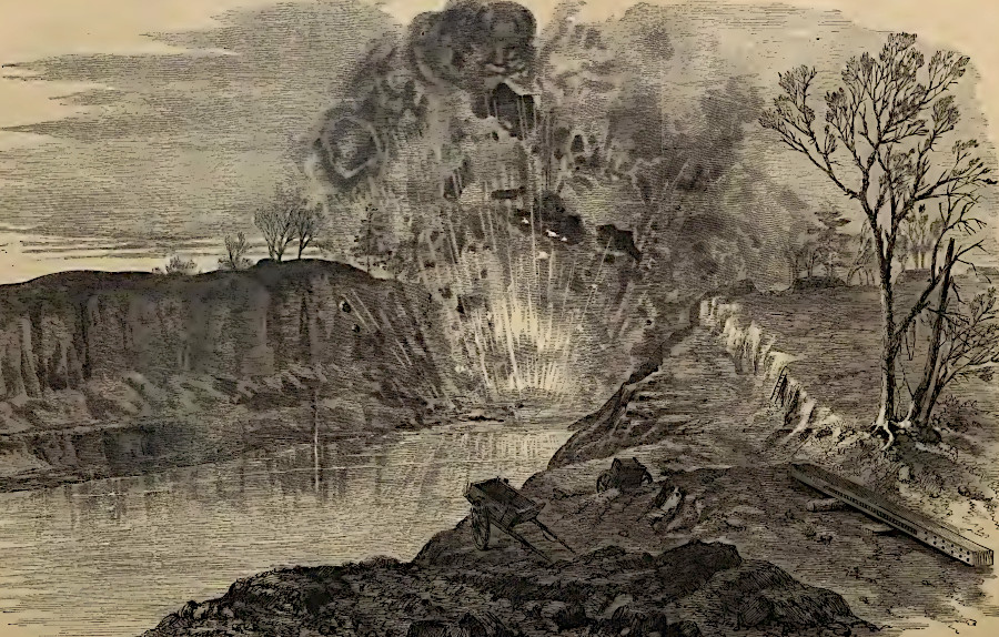 the Confederates shelled Union troops trying to build the canal at Dutch Gap