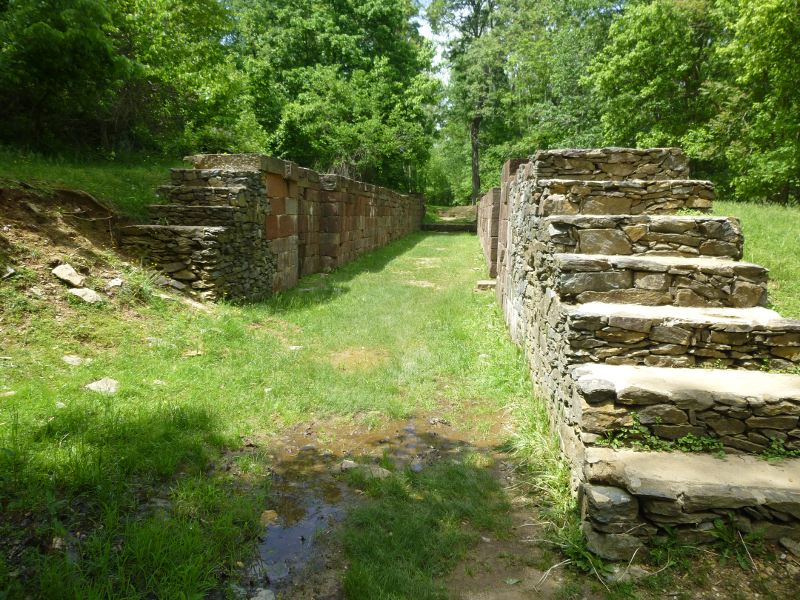 canal boats that passed around Great Falls headed downstream would be lowered 10 feet in Lock 1, and then pass through four more locks before returning to the Potomac River