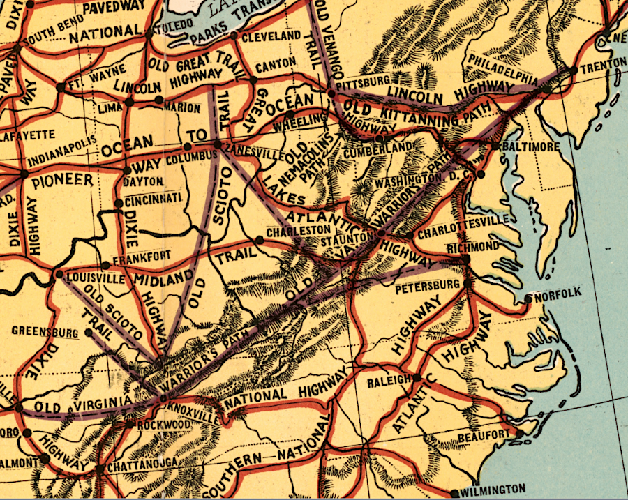 paved roads built in the early 1900's were named before they were numbered