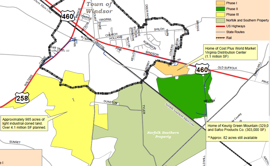 Holland Intermodal Park is south of current US 460