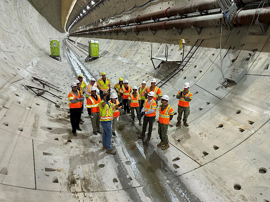 almost 2,000 separate concrete rings were installed for each tunnel by the Tunnel Boring Machine (TBM) named Mary