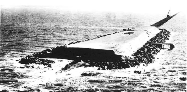 Island One under construction, on south side of Thimble Shoal channel