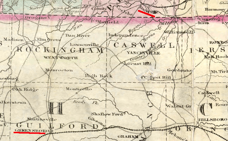 Piedmont Railroad - built to fill the gap between Greensboro and Danville
