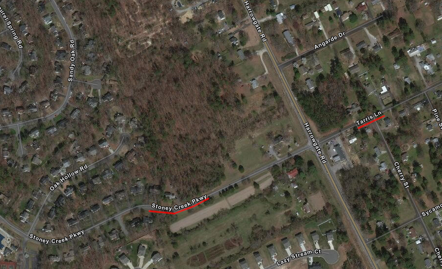 Stoney Creek Parkway and Tarris Lane in Chesterfield County have different names, but the same functional classification as collector roads (as opposed to arterial or local roads)