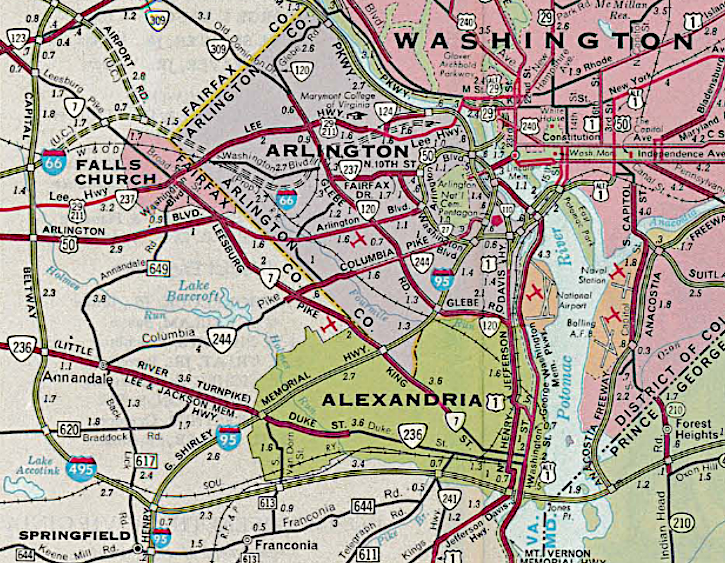 the Shirley Highway was not included into the interstate system and renamed I-95 until the at-grade Washington and Old Dominion Railroad crossing was removed