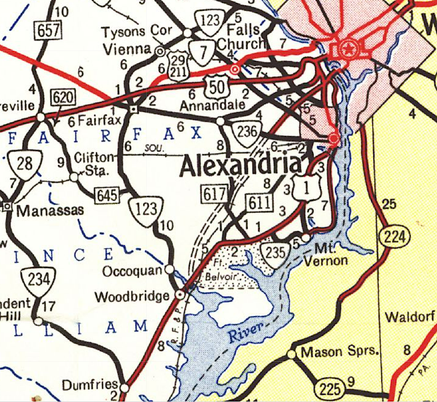 the Shirley Highway was built from the north to the south, since access to the Pentagon was a priority