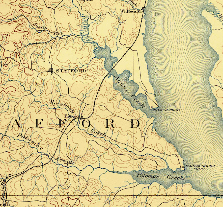 after 1872, Richmond, Fredericksburg and Potomac Railroad trains could go directly to Alexandria and Aquia Landing was eventually abandoned