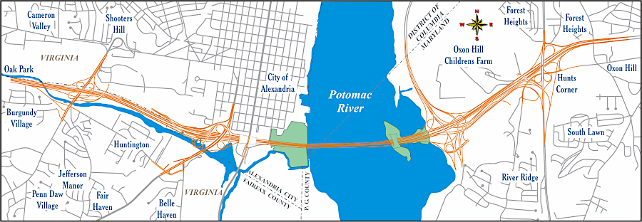 the Woodrow Wilson Bridge replacement affected 7.5 miles of the Capital Beltway, including construction of new interchanges