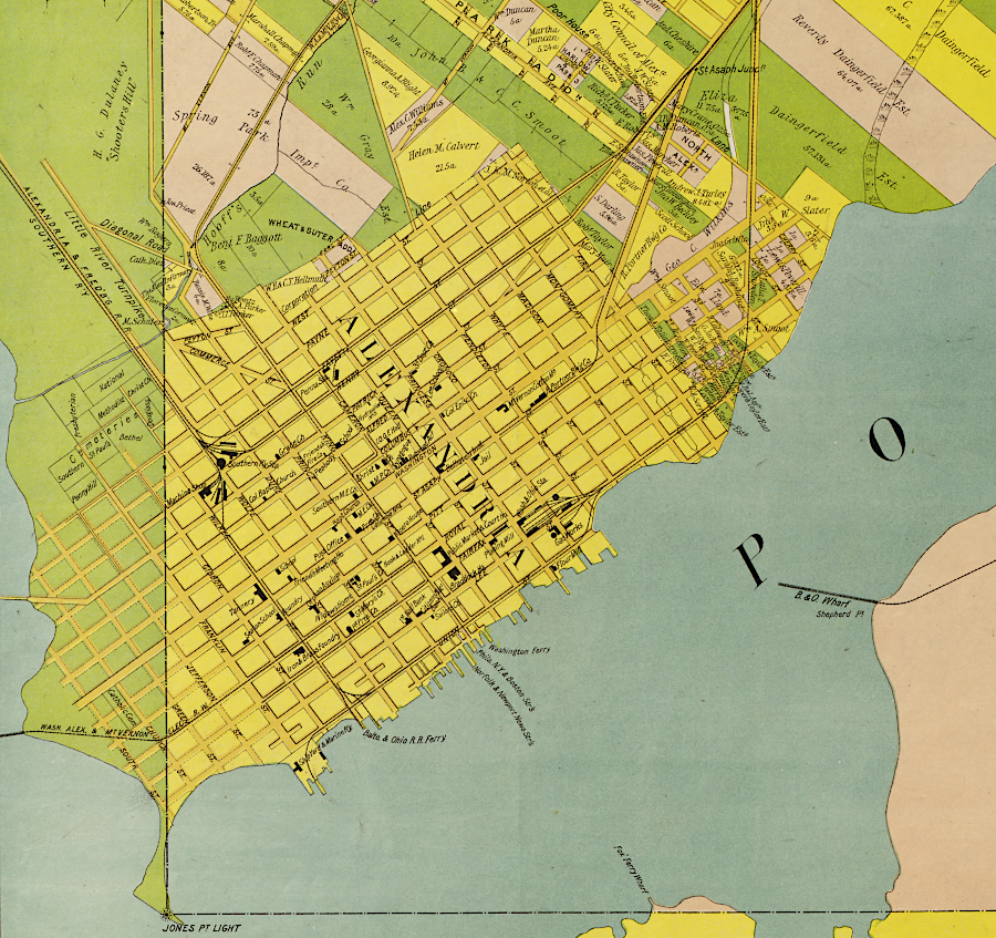 Alexandria's street grid in 1900