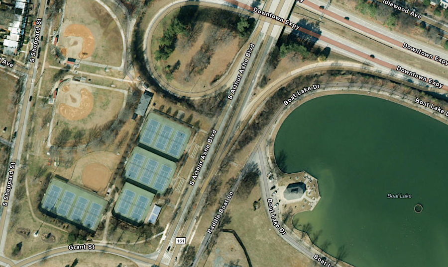 since 2019, the major road linking Monument Avenue to the tennis coourts in Byrd Park has been named after Arthur Ashe