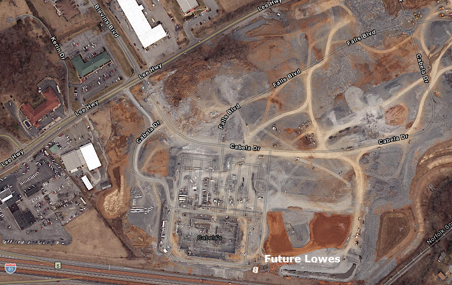 The Falls, before completion of Lowe's and Cabela's
