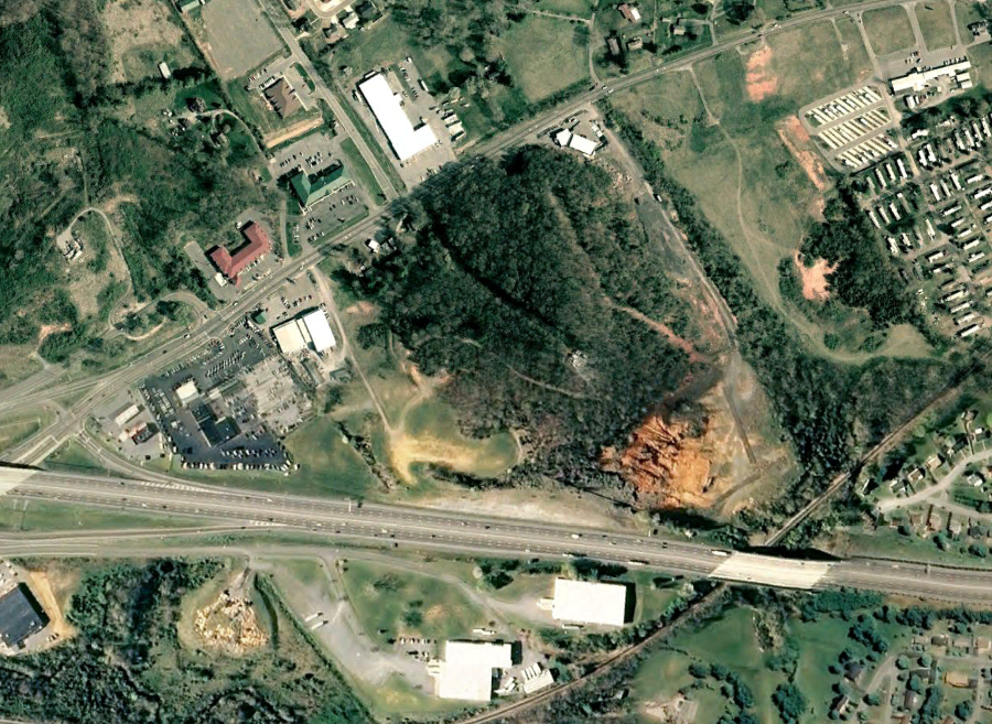 Bristol, Virginia used public funds to convert a limestone quarry at Exit 5 into a retail complex named The Falls