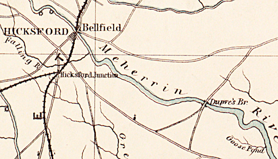 Hicksford and Bellfield were still separate communities during the Civil War; there was no Emporia then