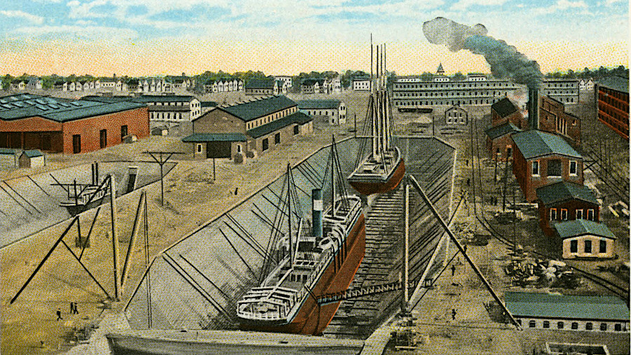 one competitive advantage of the Newport News Shipbuilding and Drydock Company was its large drydock