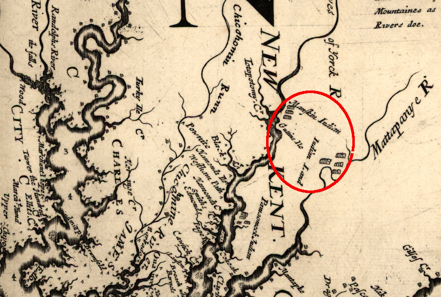 in 1670, Native Americans described as the Manskin lived in the area of Menmend and Matchut