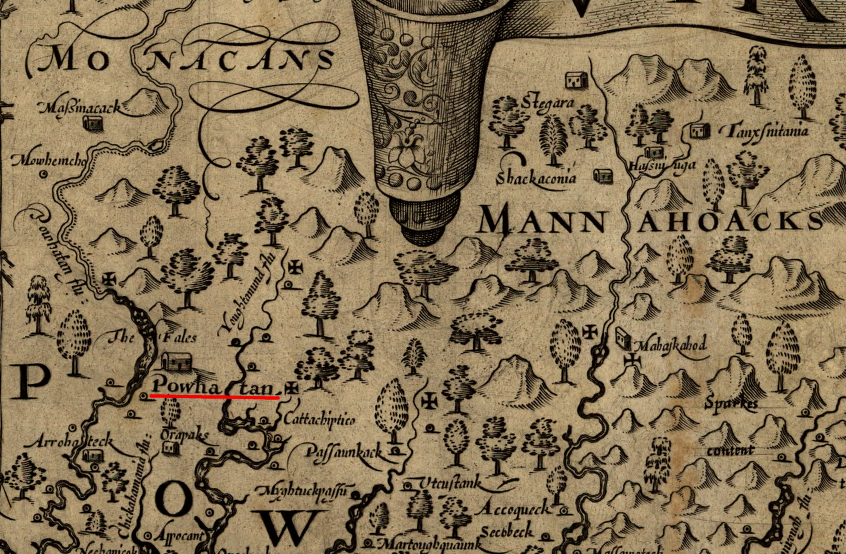 Powhatan inherited authority over six tribes when he was living at the town where he was born, also known as Powhatan