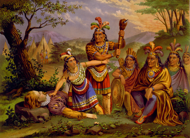 if John Smith really was rescued by Pocahontas, there would not have been any Great Plains teepees at the site, and the Native American clothing would have been animal skins...