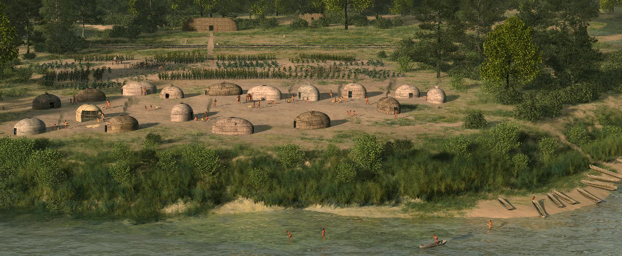 Werowocomoco was the cultural and religious center when Powhatan was paramount chief, before the English arrived in 1607