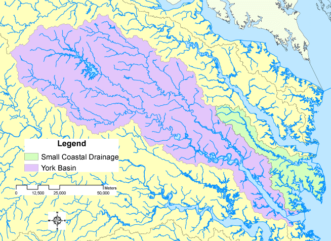the Fall Line in the York River watershed was too far upstream to justify development of a major city
