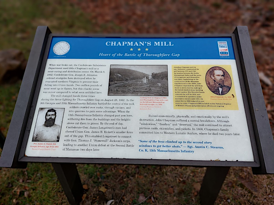 the Beverley-Chapman mill on the border of Fauquier and Prince William counties is now a tourist site
