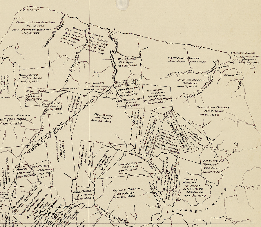 Nansemond County was created primarily to document land ownership and transfers in local court records